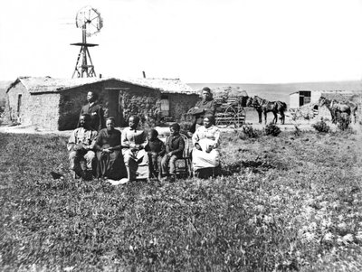 Ritratto di una famiglia pioniera, Custer County, Nebraska, 1888 da Unbekannt Unbekannt